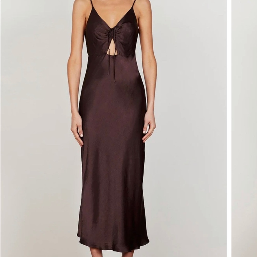NWT WRIGHT RUCHED BIAS SLIP DRESS